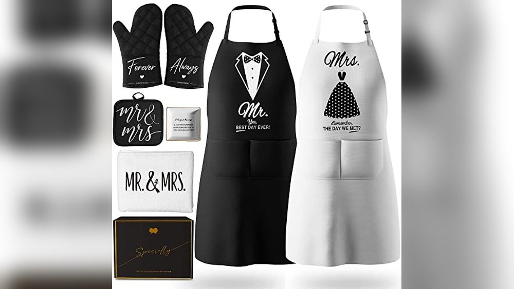 Kitchen Setup Ideas for Newly Married Couples: Stylish Mr and Mrs Aprons