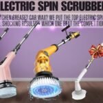 Modern electric spin scrubber on clean kitchen counter with natural light